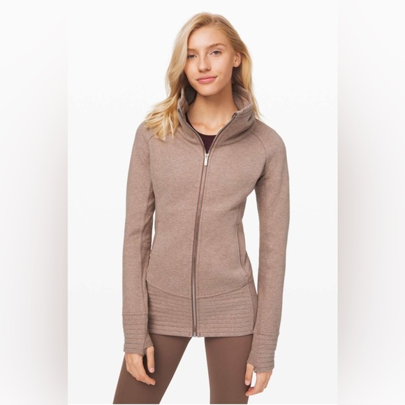 LULULEMON Radiant Jacket II Zip-Up Sweatshirt in Heathered Spanish Oak Size 6 - Picture 2 of 13